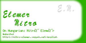 elemer mitro business card